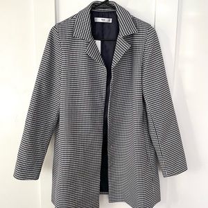 Mango Navy Houndstooth Blazer Size M